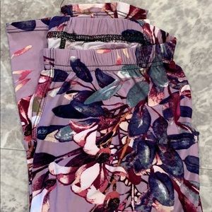 Purple floral leggings
